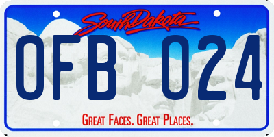 SD license plate 0FBO24