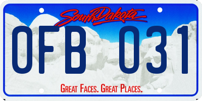 SD license plate 0FBO31