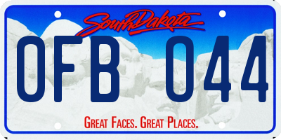 SD license plate 0FBO44