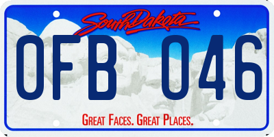 SD license plate 0FBO46