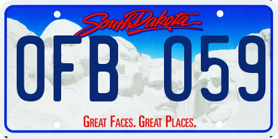 SD license plate 0FBO59