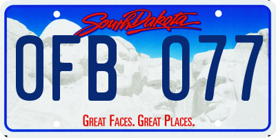 SD license plate 0FBO77