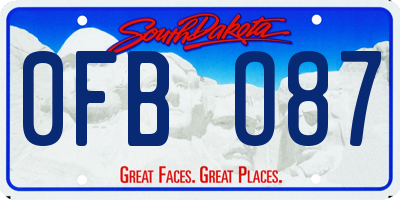 SD license plate 0FBO87