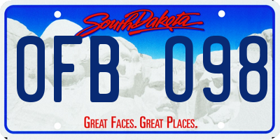 SD license plate 0FBO98