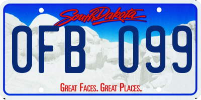 SD license plate 0FBO99