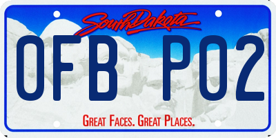 SD license plate 0FBP02