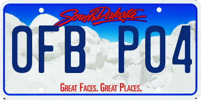 SD license plate 0FBP04