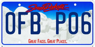 SD license plate 0FBP06