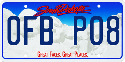 SD license plate 0FBP08