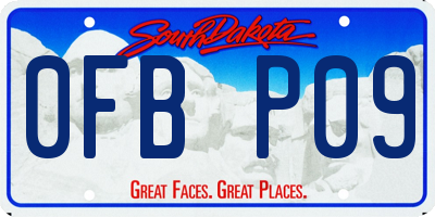 SD license plate 0FBP09