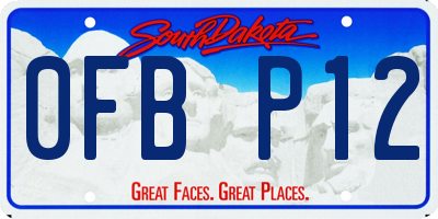 SD license plate 0FBP12
