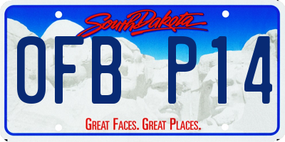 SD license plate 0FBP14