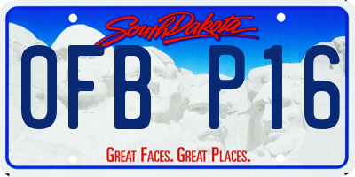SD license plate 0FBP16