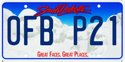 SD license plate 0FBP21
