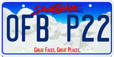 SD license plate 0FBP22
