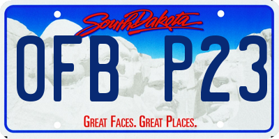 SD license plate 0FBP23