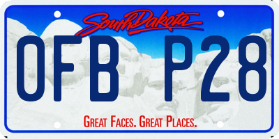 SD license plate 0FBP28