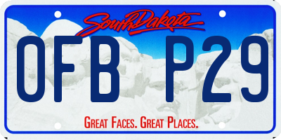 SD license plate 0FBP29