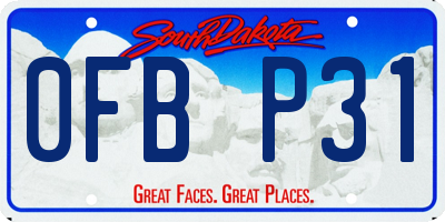 SD license plate 0FBP31