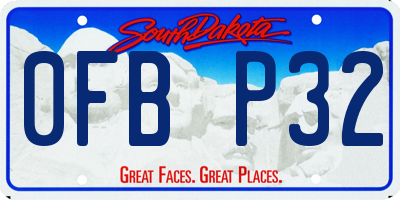SD license plate 0FBP32