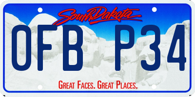SD license plate 0FBP34