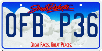 SD license plate 0FBP36