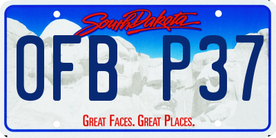 SD license plate 0FBP37