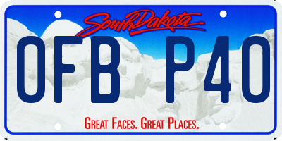 SD license plate 0FBP40