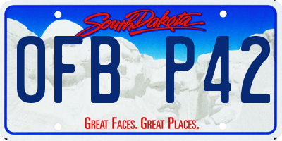 SD license plate 0FBP42