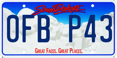 SD license plate 0FBP43