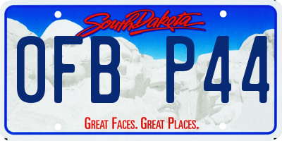 SD license plate 0FBP44