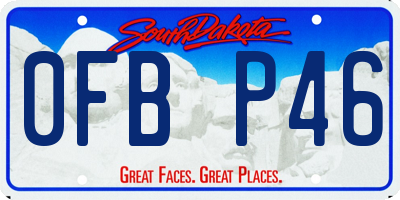 SD license plate 0FBP46