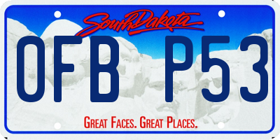 SD license plate 0FBP53