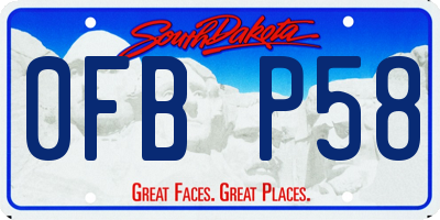 SD license plate 0FBP58