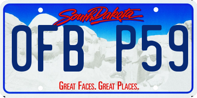 SD license plate 0FBP59