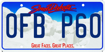 SD license plate 0FBP60