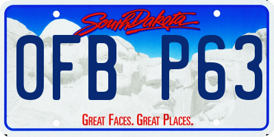 SD license plate 0FBP63