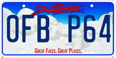 SD license plate 0FBP64
