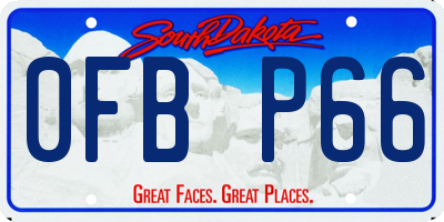 SD license plate 0FBP66