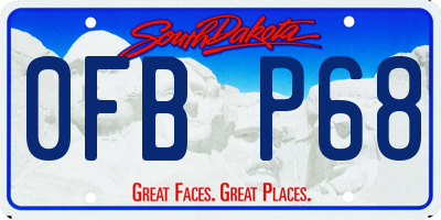 SD license plate 0FBP68