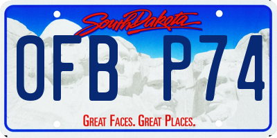 SD license plate 0FBP74
