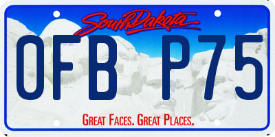 SD license plate 0FBP75