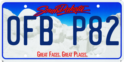 SD license plate 0FBP82