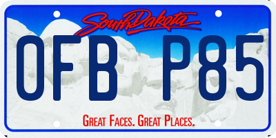 SD license plate 0FBP85