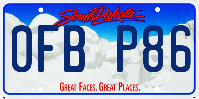 SD license plate 0FBP86