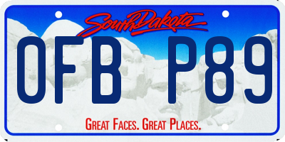 SD license plate 0FBP89