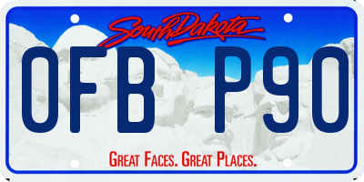 SD license plate 0FBP90