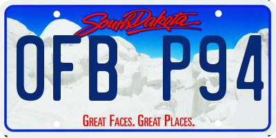 SD license plate 0FBP94
