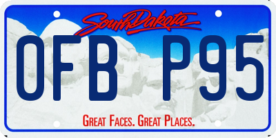SD license plate 0FBP95