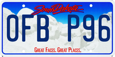 SD license plate 0FBP96